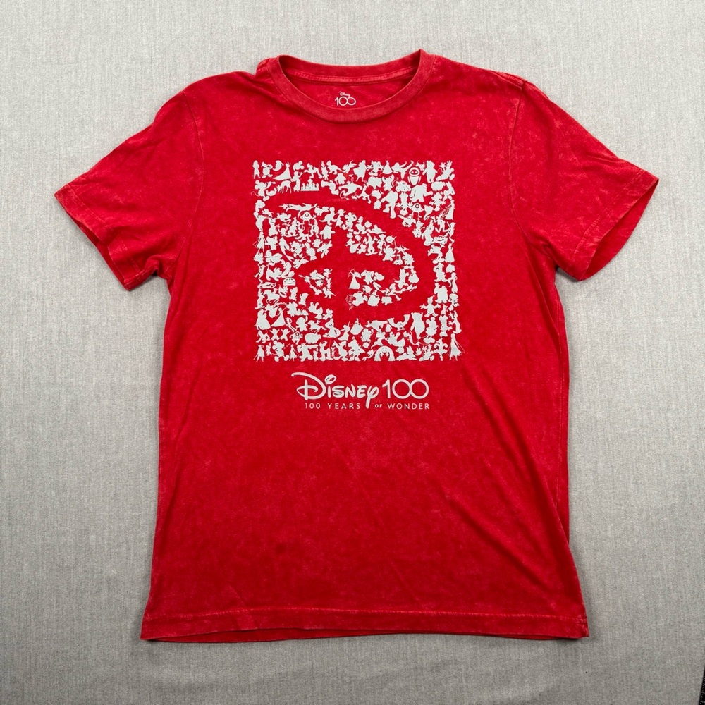 Disney Red Graphic "100" Logo Tee
